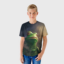 Футболка детская Подозрительная Пепе, цвет: 3D-принт — фото 2