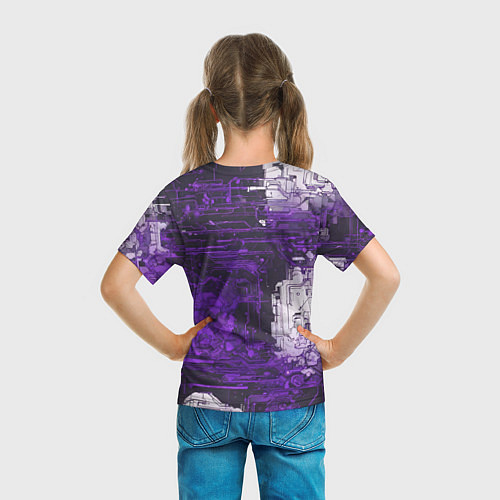 Детская футболка Киберпанк заражение фиолетовое / 3D-принт – фото 6