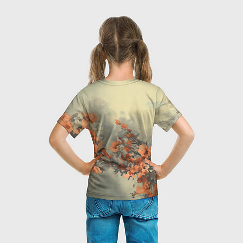 Детская футболка Ретро иллюстрация сокола / 3D-принт – фото 6