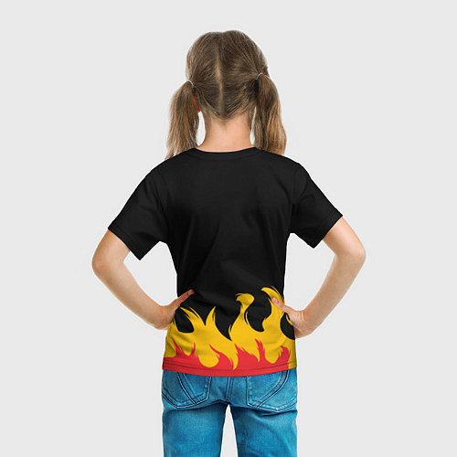 Детская футболка Кот рокер - огонь / 3D-принт – фото 6