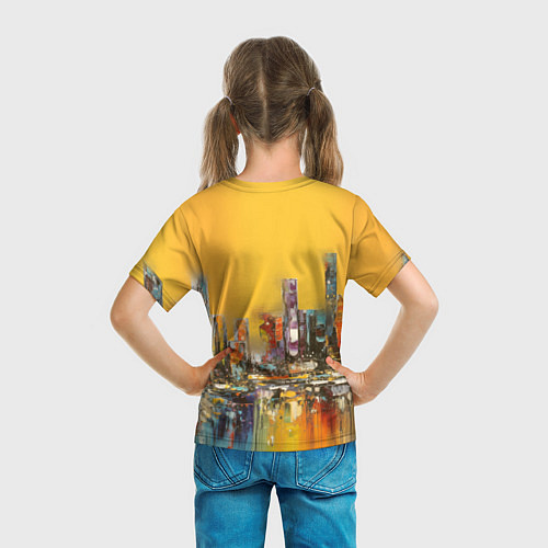 Детская футболка Кот в городе - street style / 3D-принт – фото 6