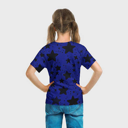 Детская футболка Большие звезды синий / 3D-принт – фото 6