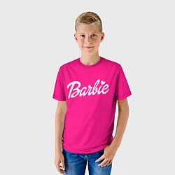 Футболка детская Барби розовая, цвет: 3D-принт — фото 2