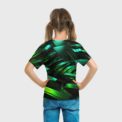 Детская футболка Dark green abstract / 3D-принт – фото 6