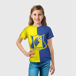 Футболка детская ФК Ростов - жёлто синие, цвет: 3D-принт — фото 2