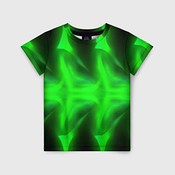 Футболка детская Black green abstract, цвет: 3D-принт