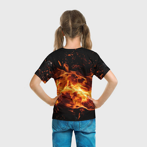 Детская футболка Baldurs Gate 3 fire logo / 3D-принт – фото 6