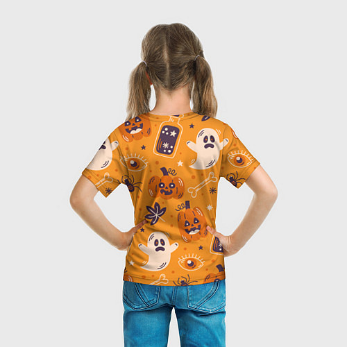 Детская футболка Хэллоуин - тыквы и приведенья / 3D-принт – фото 6