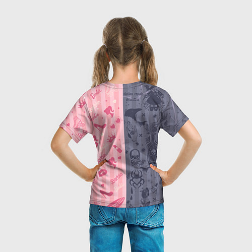 Детская футболка Барби и Уэнсдей - мои две личности: в стиле тату / 3D-принт – фото 6