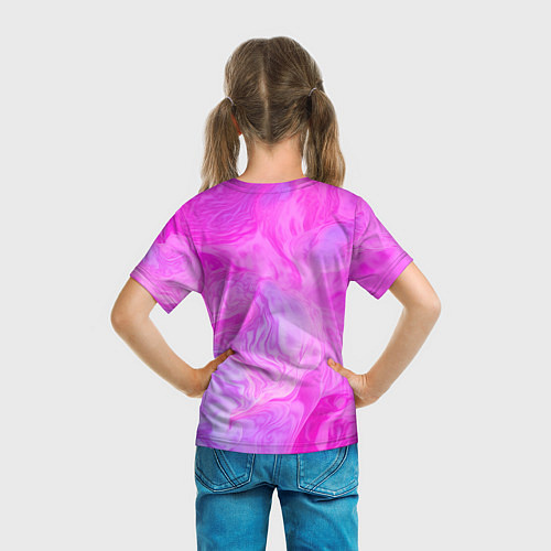 Детская футболка Розовая текстура / 3D-принт – фото 6