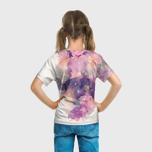 Детская футболка Девушка в цветочной шляпе / 3D-принт – фото 6