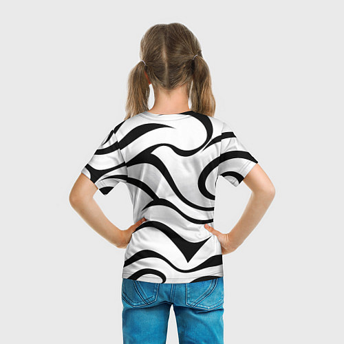 Детская футболка Анималистическая абстракция зебры / 3D-принт – фото 6