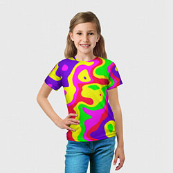 Футболка детская Абстракция пять цветов, цвет: 3D-принт — фото 2