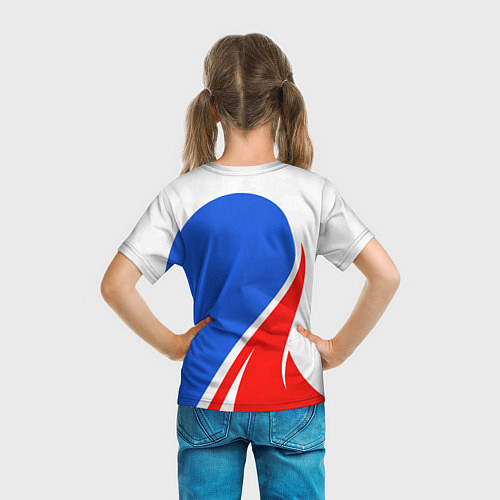 Детская футболка Герб РФ - white sport / 3D-принт – фото 6