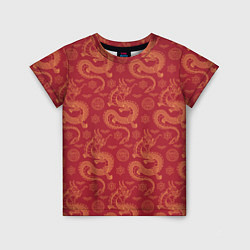 Футболка детская Dragon red pattern, цвет: 3D-принт