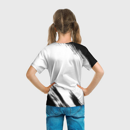 Детская футболка Russia sport черно белый / 3D-принт – фото 6