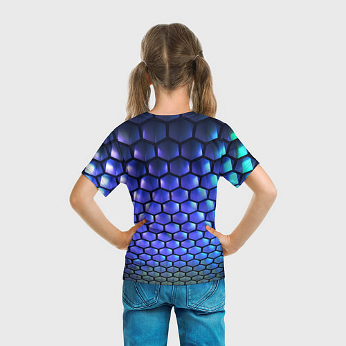 Детская футболка Цветные соты - объемная абстракция / 3D-принт – фото 6