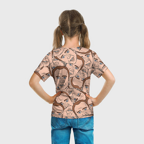 Детская футболка Лица Николаса Кейджа / 3D-принт – фото 6