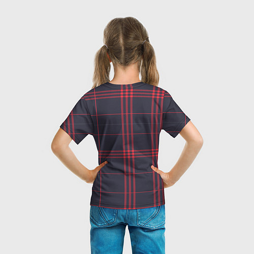 Детская футболка Красно-черная клетка / 3D-принт – фото 6