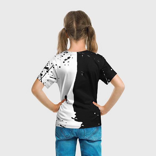 Детская футболка Ссср знак качества - краски брызг чёрно-белых / 3D-принт – фото 6