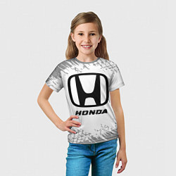 Футболка детская Honda speed на светлом фоне со следами шин, цвет: 3D-принт — фото 2