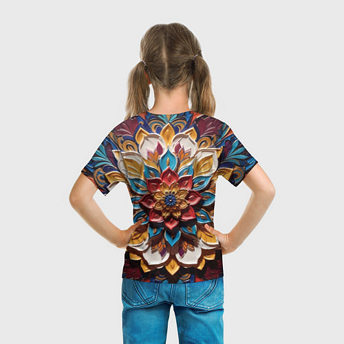 Детская футболка Цветок масляные краски / 3D-принт – фото 6
