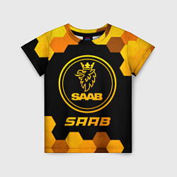 Футболка детская Saab - gold gradient, цвет: 3D-принт