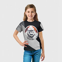 Футболка детская Белая горилла, цвет: 3D-принт — фото 2