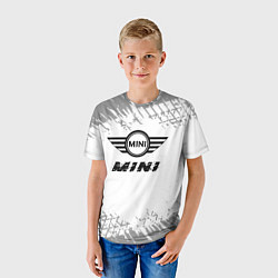 Футболка детская Mini speed на светлом фоне со следами шин, цвет: 3D-принт — фото 2