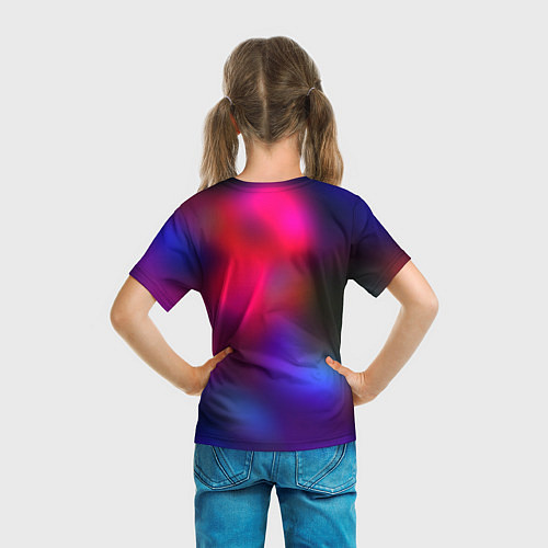 Детская футболка Гградиент красный и синий / 3D-принт – фото 6