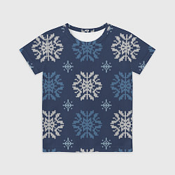 Футболка детская Снежинки спицами - узоры зимы, цвет: 3D-принт