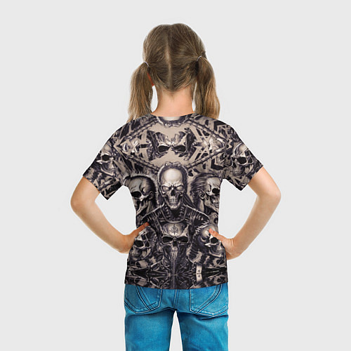 Детская футболка Татуировка черепов / 3D-принт – фото 6
