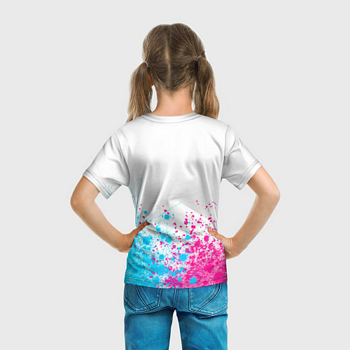 Детская футболка Sally Face neon gradient style: символ сверху / 3D-принт – фото 6