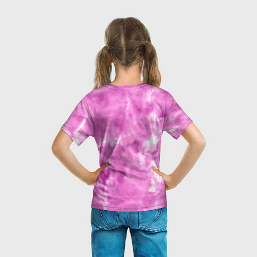 Детская футболка I am kenough - розовый тай-дай / 3D-принт – фото 6