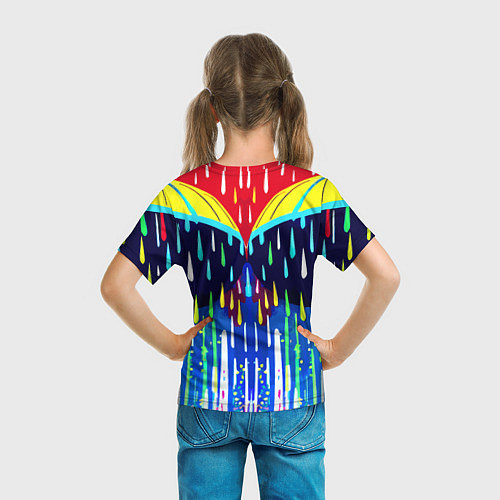 Детская футболка Два зонтика под дождём - нейросеть / 3D-принт – фото 6