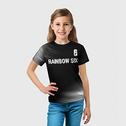 Футболка детская Rainbow Six glitch на темном фоне: символ сверху, цвет: 3D-принт — фото 2