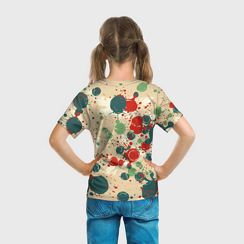 Детская футболка Яркие пятна на бежевом фоне / 3D-принт – фото 6