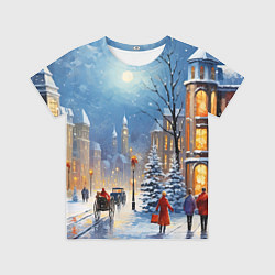 Футболка детская Новогодний городской пейзаж, цвет: 3D-принт