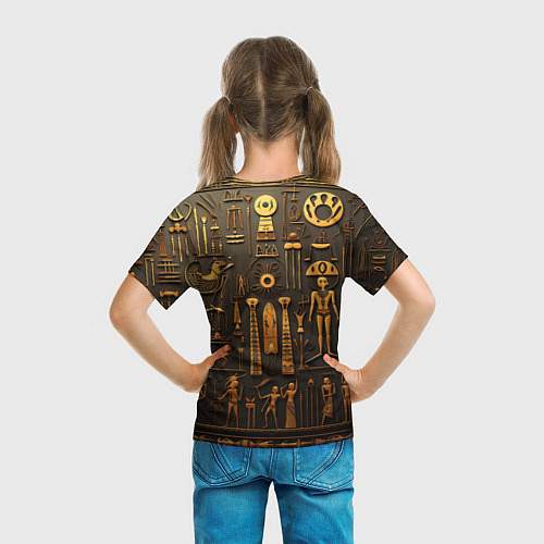 Детская футболка Арт в стиле египетских письмен / 3D-принт – фото 6