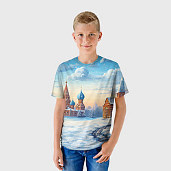 Футболка детская Российская зима, цвет: 3D-принт — фото 2