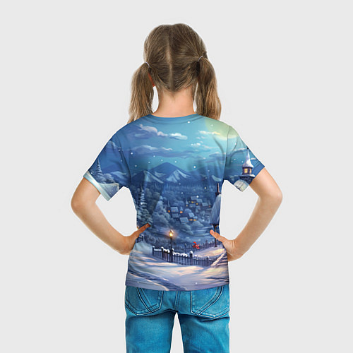 Детская футболка Предновогоняя ночь / 3D-принт – фото 6