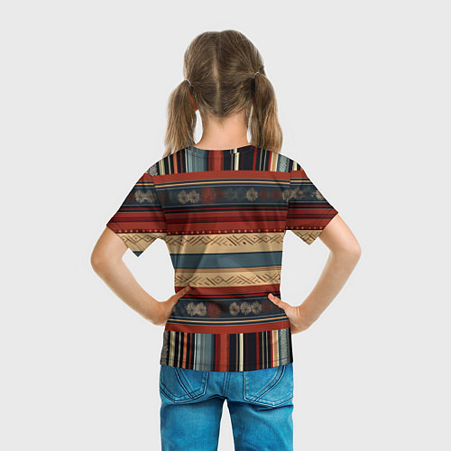 Детская футболка Этнический принт в полоску / 3D-принт – фото 6