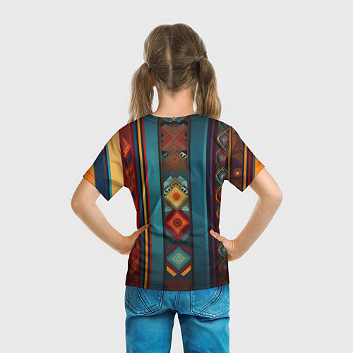 Детская футболка Этнический орнамент в вертикальную полоску / 3D-принт – фото 6