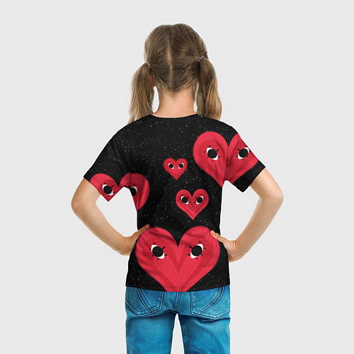 Детская футболка Космические сердца / 3D-принт – фото 6