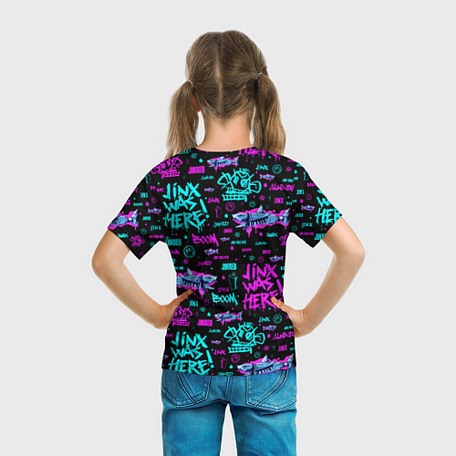 Детская футболка Jinx Arcane pattern neon / 3D-принт – фото 6