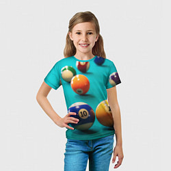 Футболка детская Бильярдные шары, цвет: 3D-принт — фото 2