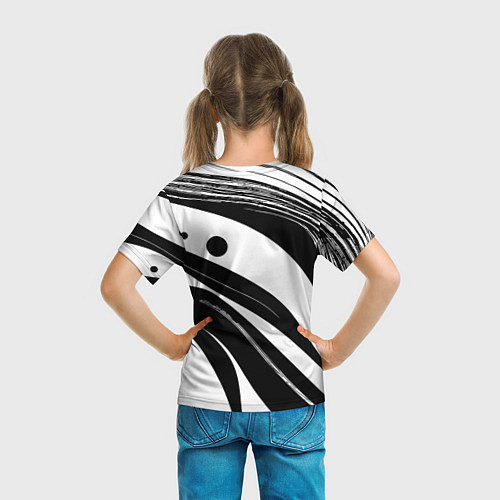 Детская футболка Abstract black and white composition / 3D-принт – фото 6