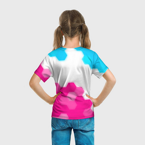 Детская футболка Ford neon gradient style посередине / 3D-принт – фото 6