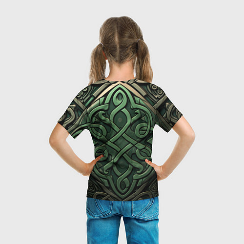 Детская футболка Симметричный узор в ирландском стиле / 3D-принт – фото 6