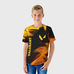Футболка детская Valorant - gold gradient вертикально, цвет: 3D-принт — фото 2